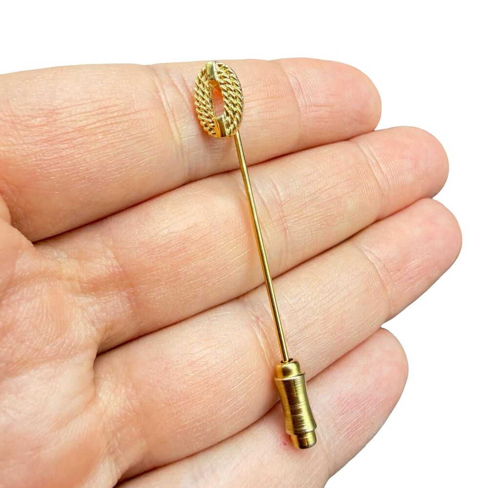 Vintage Trifari Gold Tone Letter O Stick Pin Letter O Jewelry